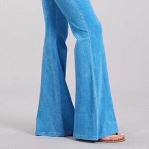 Chatoyant Mineral Wash Bell Bottoms Blue Azure Small